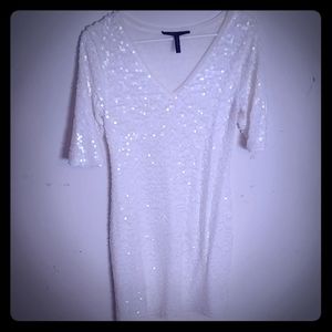 BCBG white sequin dress